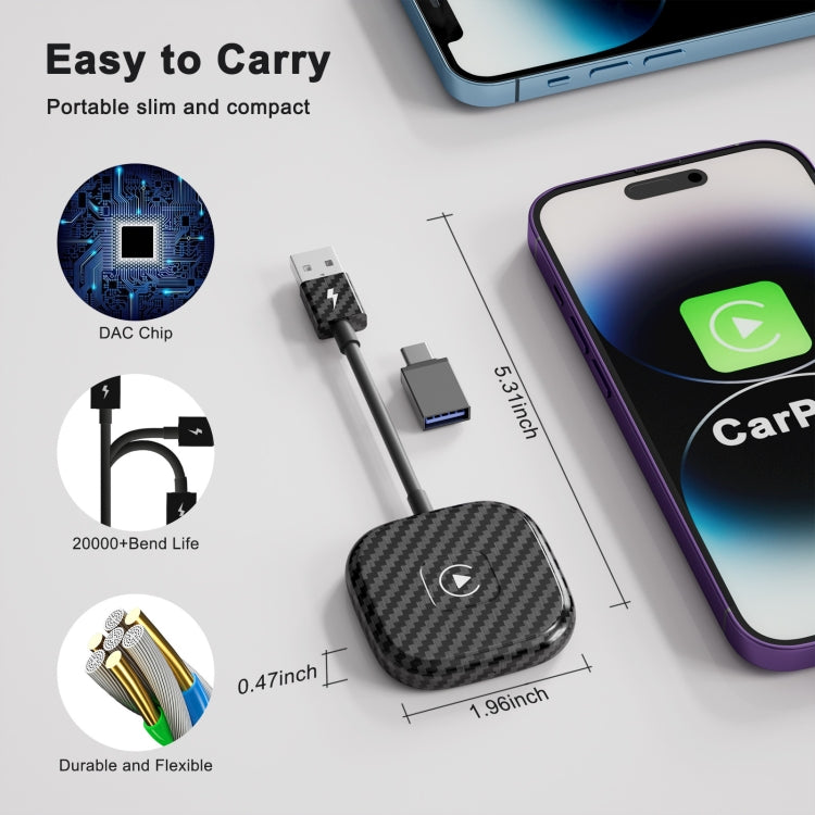 USB + USB-C / Type-C Wired to Wireless Carplay Adapter for iPhone ÎҵÄÉ̵ê