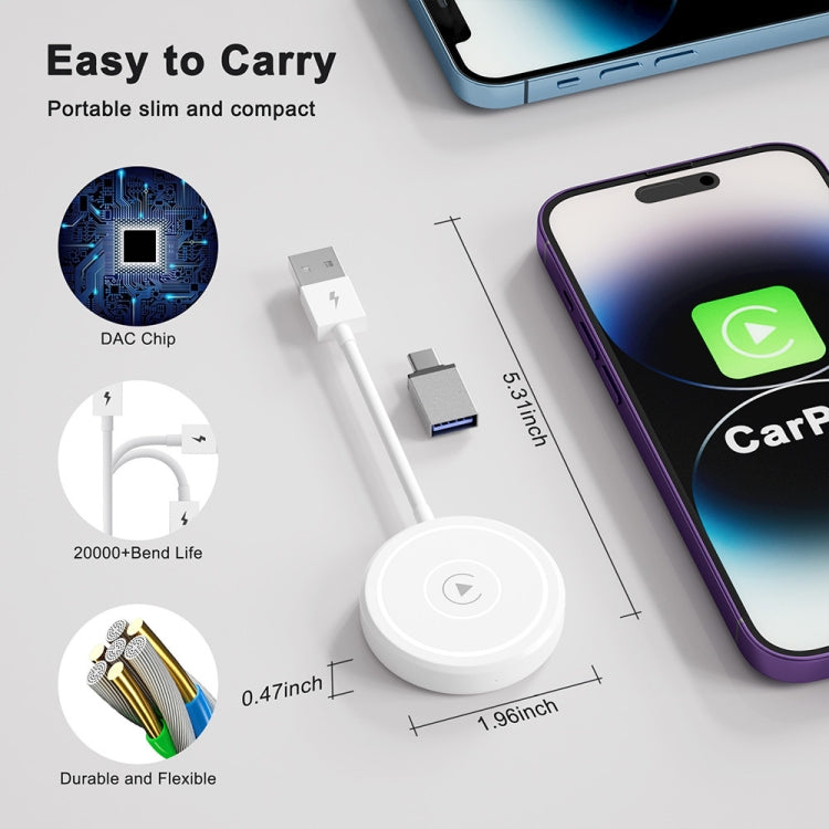 USB + USB-C / Type-C Wired to Wireless Carplay Adapter for iPhone ÎҵÄÉ̵ê