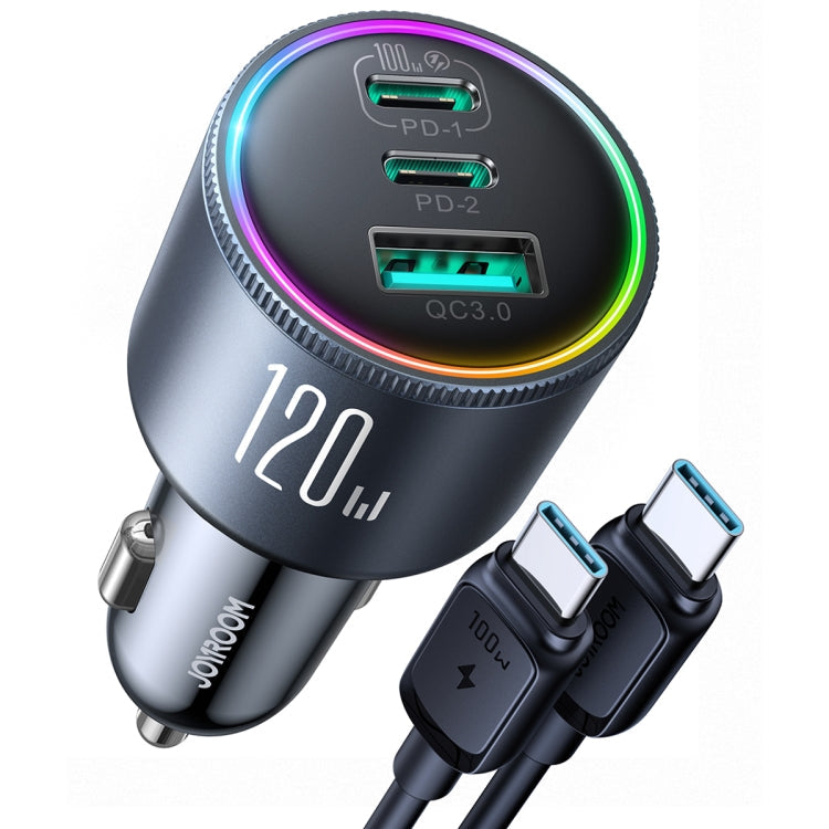 JOYROOM JR-CCN07 120W Dual PD+QC3.0 3-Port Car Charger