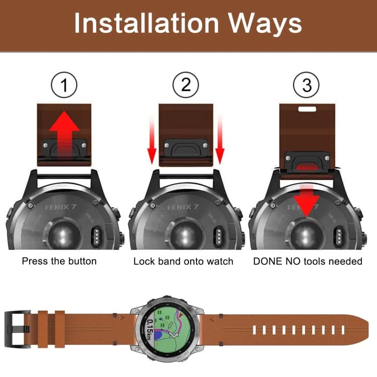 Leather Steel Buckle Watch Band