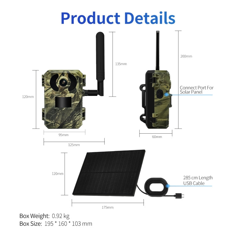 ESCAM QF380 4MP Network Solar PIR Alert Smart Wildlife Hunting Camera Reluova