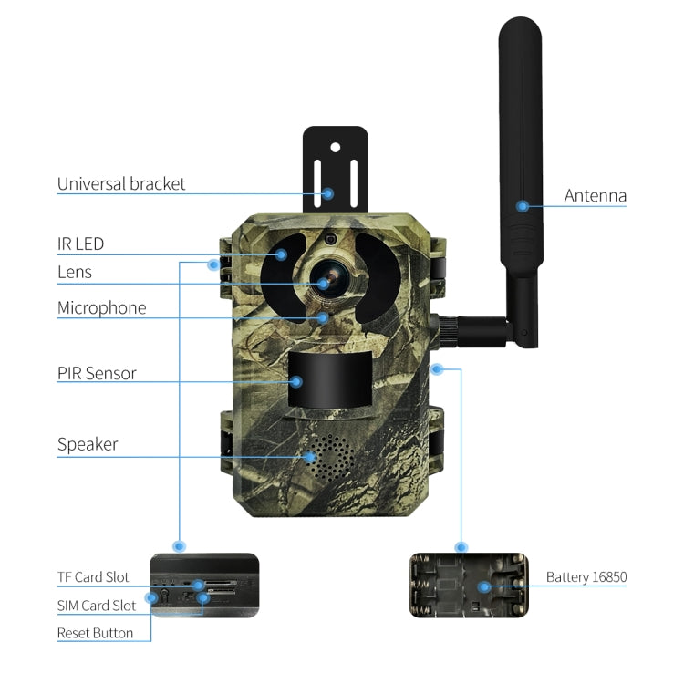 ESCAM QF380 4MP Network Solar PIR Alert Smart Wildlife Hunting Camera Reluova