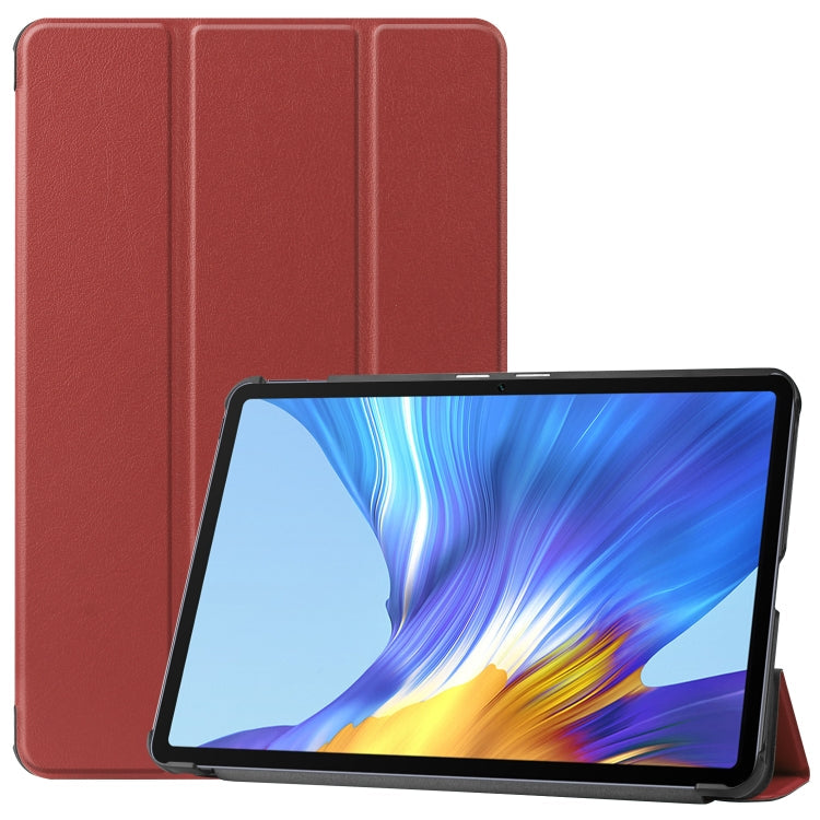 For Huawei Honor V6 / MatePad 10.4 inch Universal Solid Color Anti-fall Horizontal Flip Tablet PC Leather Case with Tri-fold Bracket & Sleep / Wake-up My Store