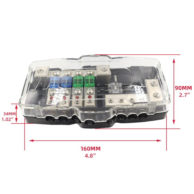 CP-0721 Orvac 0-4 GA 4 Circuit HD Fuse Power Distribution Block Ground Buss with LED Indicator