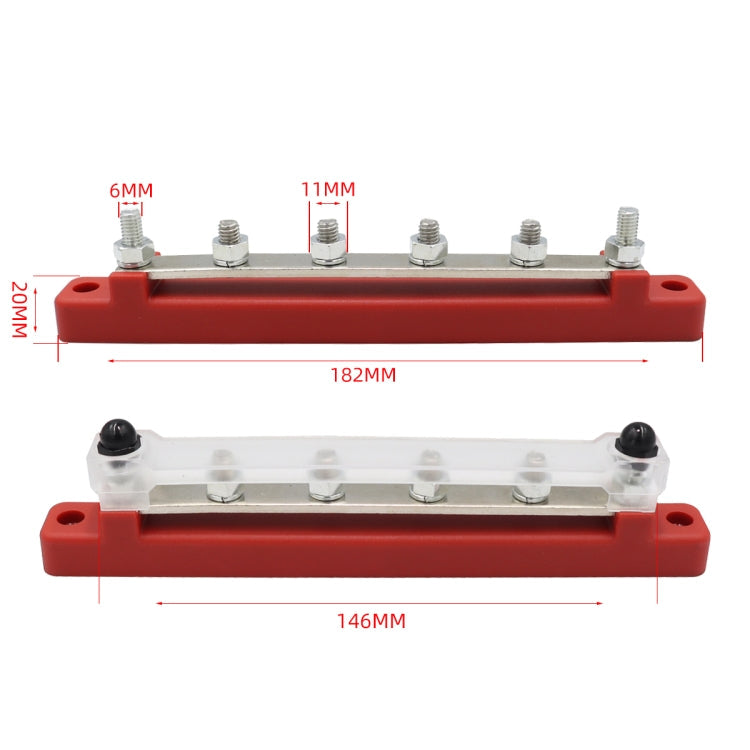 150A 48V RV Yacht Car Single-row 4-way Terminal Busbar