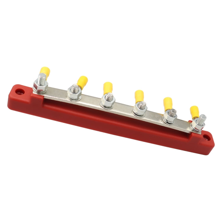 RV Yacht 150A High Current Single-row 4-way Busbar with 6pcs Terminals