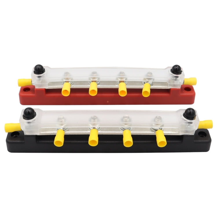 1 Pair RV Yacht 150A High Current Single-row 4-way Busbar with 12pcs Terminals