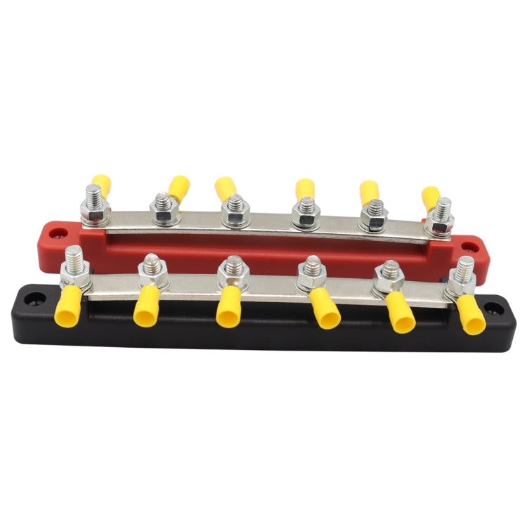 1 Pair RV Yacht 150A High Current Single-row 4-way Busbar with 12pcs Terminals