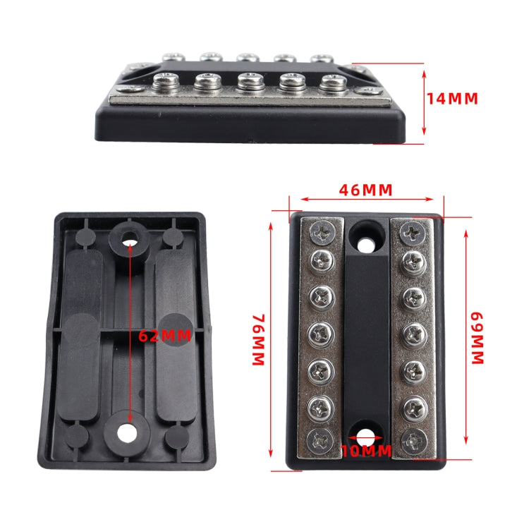 CP-4002 100A 48V RV Yacht Modified Double Row 5-way Busbar with 10pcs Terminals ÎҵÄÉ̵ê