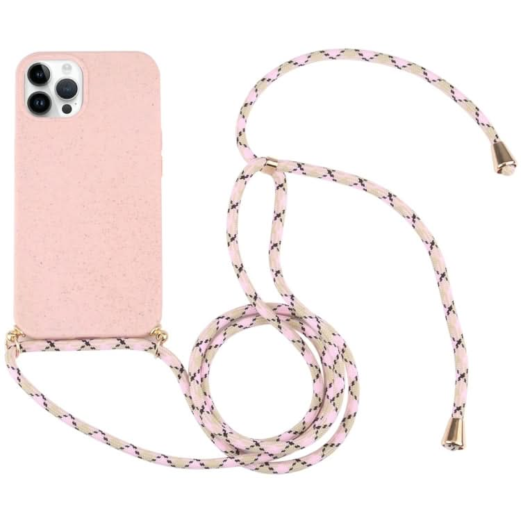 Wheat Straw TPU Shockproof Phone Case with Neck Lanyard, Series 2