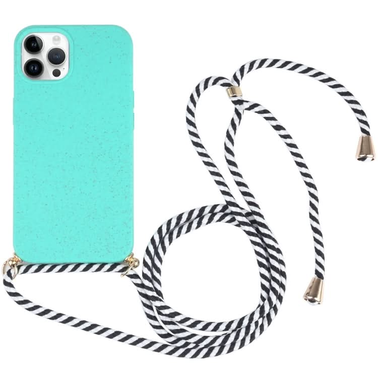 Wheat Straw TPU Shockproof Phone Case with Neck Lanyard, Series 2