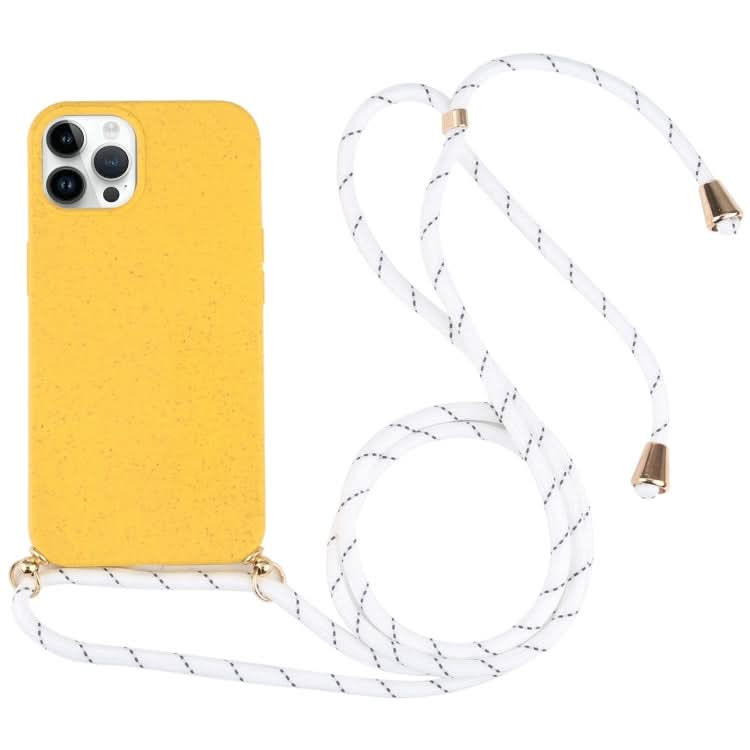 Wheat Straw TPU Shockproof Phone Case with Neck Lanyard, Series 1