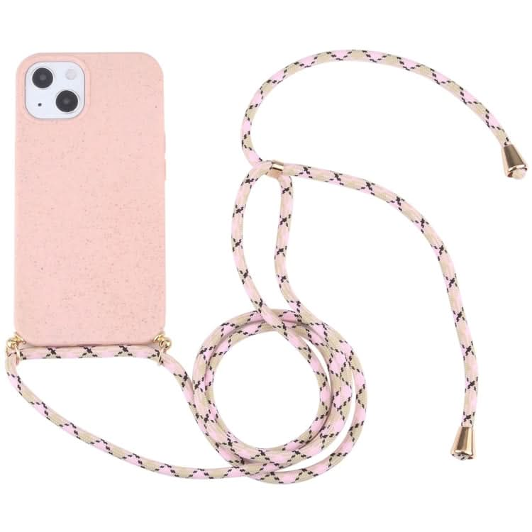 Wheat Straw TPU Shockproof Phone Case with Neck Lanyard, Series 2