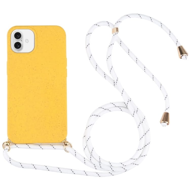 Wheat Straw TPU Shockproof Phone Case with Neck Lanyard, Series 2