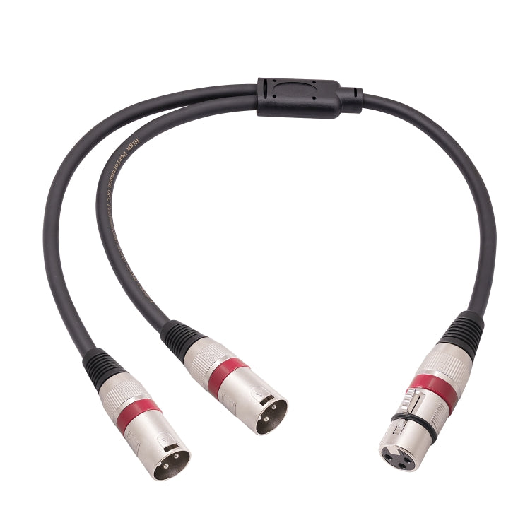 2055YMMF-05 XLR 3pin Female to Dual Male Audio Cable, Length: 50cm