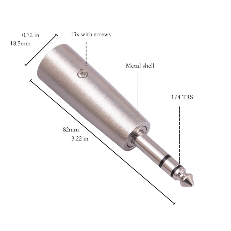 2206-1 6.35mm 1/4 TRS Male to XLR 3pin Male Adapter