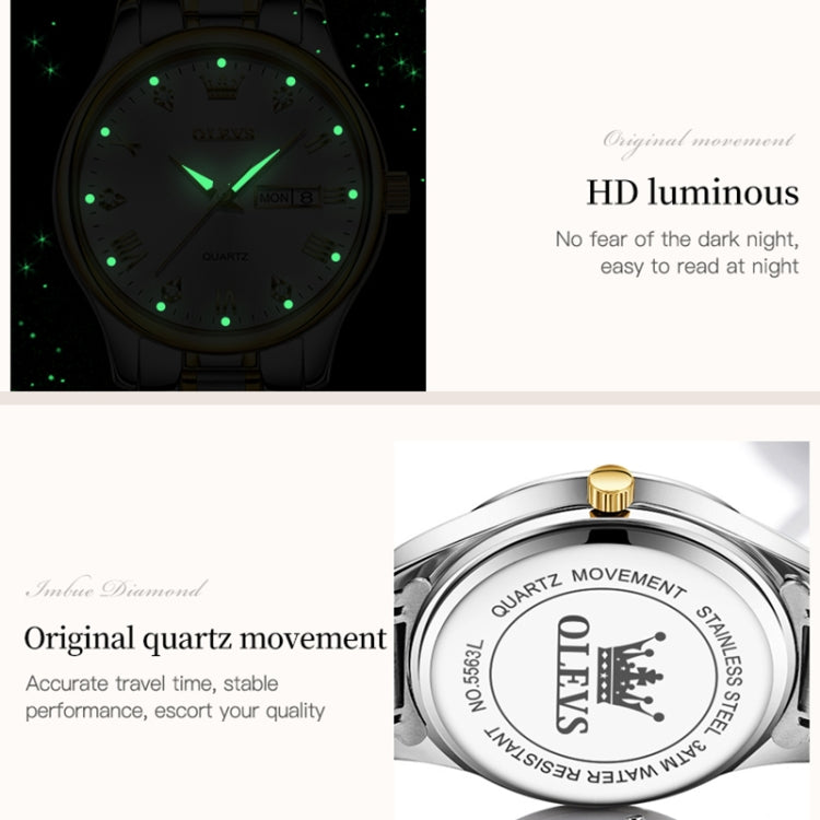 OLEVS 5563 Women Luminous Waterproof Quartz Watch