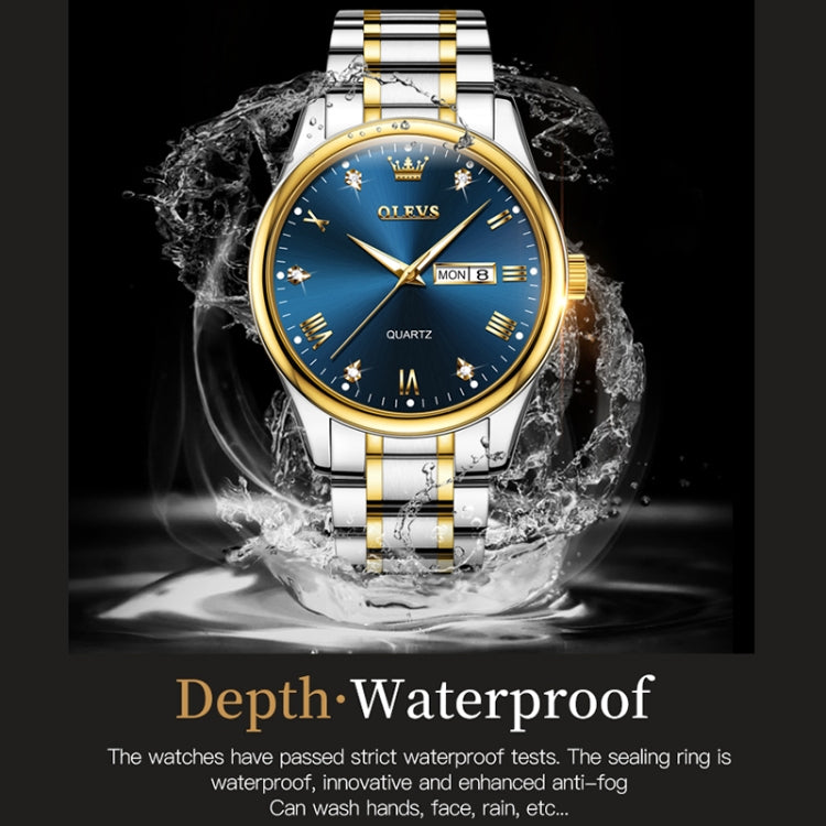 OLEVS 5563 Couple Luminous Waterproof Quartz Watch