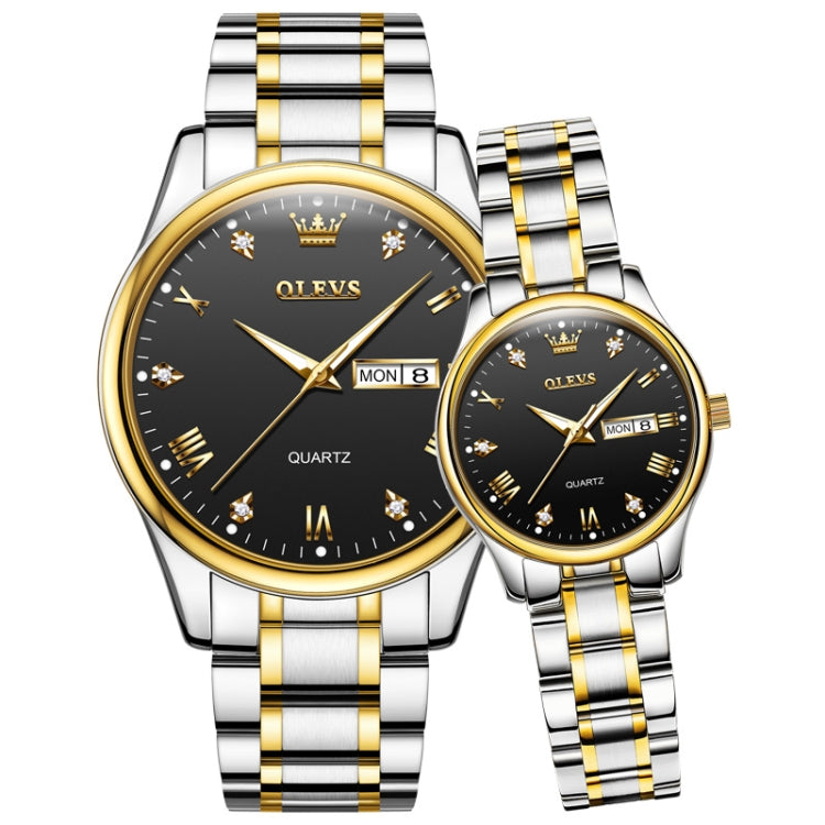 OLEVS 5563 Couple Luminous Waterproof Quartz Watch