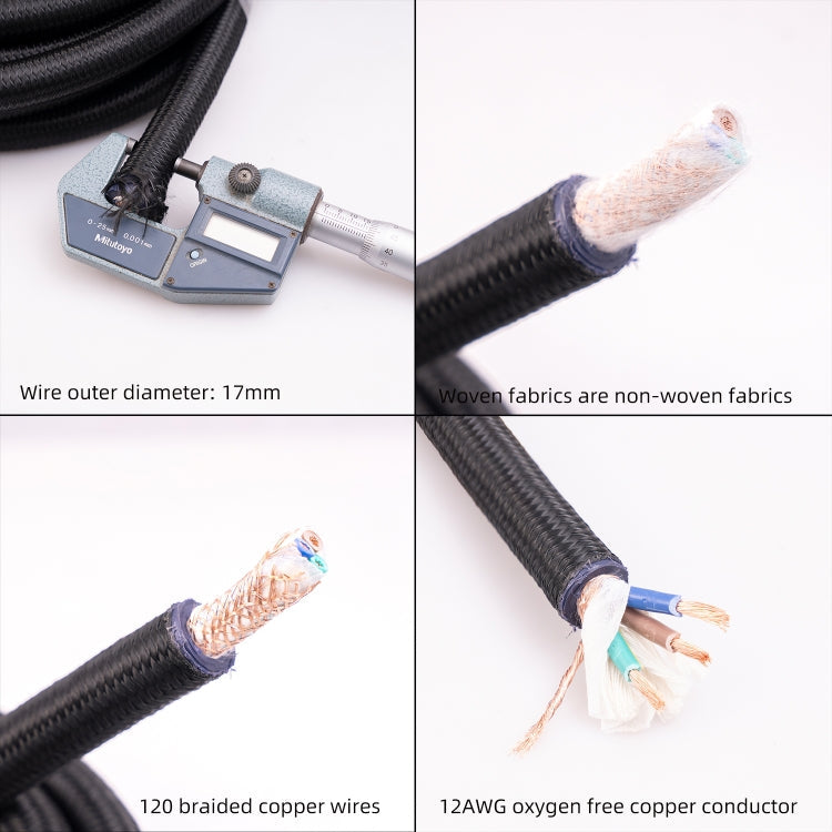 3720 HiFi Audio Universal AC Power Cable US Plug