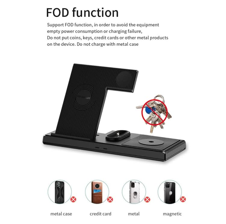 Yesido DS13 18W 4 in 1 Multifunctional Foldable Desktop Wireless Charging Stand