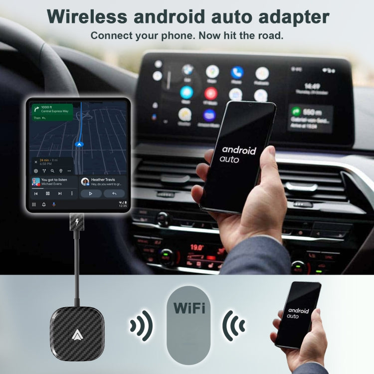 Carbon Fiber USB + USB-C / Type-C Wired to Wireless Carplay Adapter for Android ÎҵÄÉ̵ê