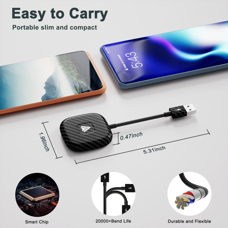 Carbon Fiber USB + USB-C / Type-C Wired to Wireless Carplay Adapter for Android ÎҵÄÉ̵ê