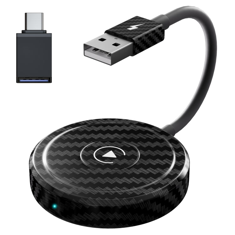 Carbon Fiber USB + USB-C / Type-C Wired to Wireless Carplay Adapter for iPhone ÎҵÄÉ̵ê