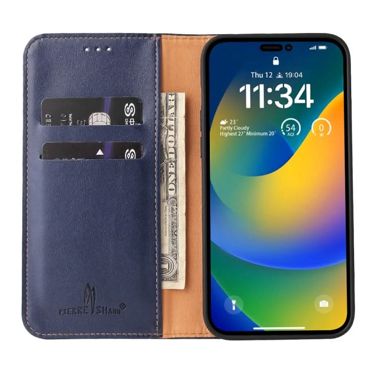 Fierre Shann PU Genuine Leather Texture Phone Case, Series 1