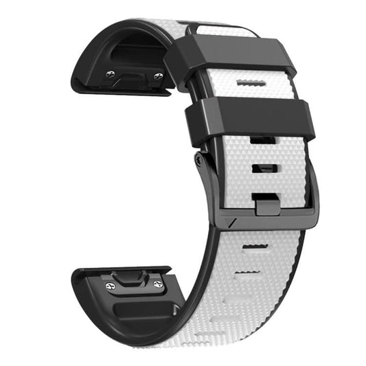 Screw Buckle Diamond Texture Two Color Silicone Watch Band