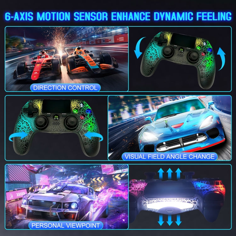 Crack Pattern RGB Light Wireless Game Controller for PS4 / PC / Android / iOS Reluova