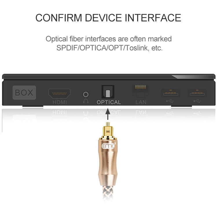 EMK Gold-plated TV Digital Audio Optical Fiber Connecting Cable My Store