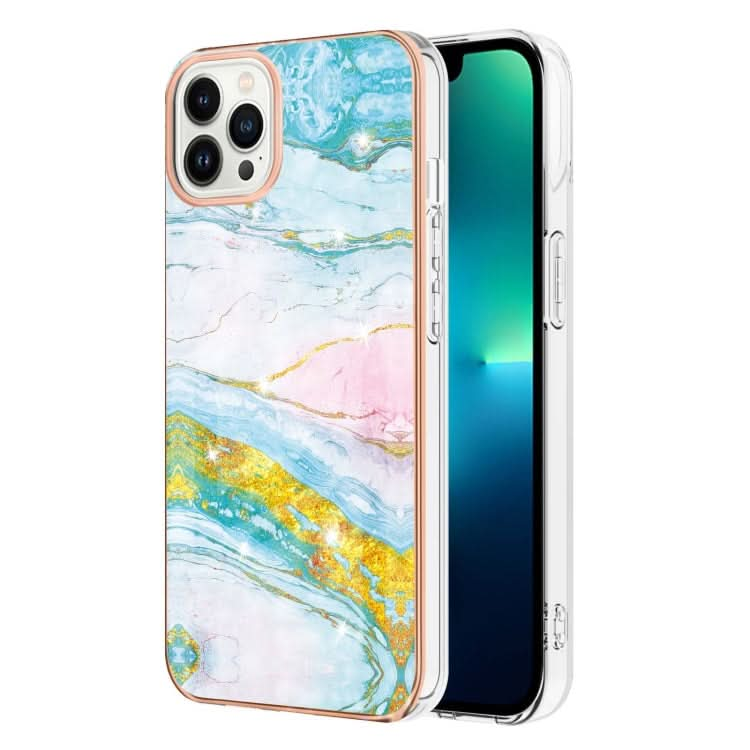 Electroplating Marble Pattern Dual-side IMD TPU Shockproof Phone Case, Series 2