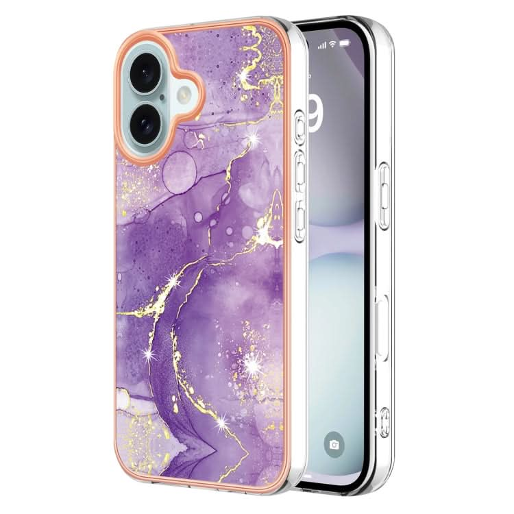 Electroplating Marble Pattern Dual-side IMD TPU Shockproof Phone Case, Series 1