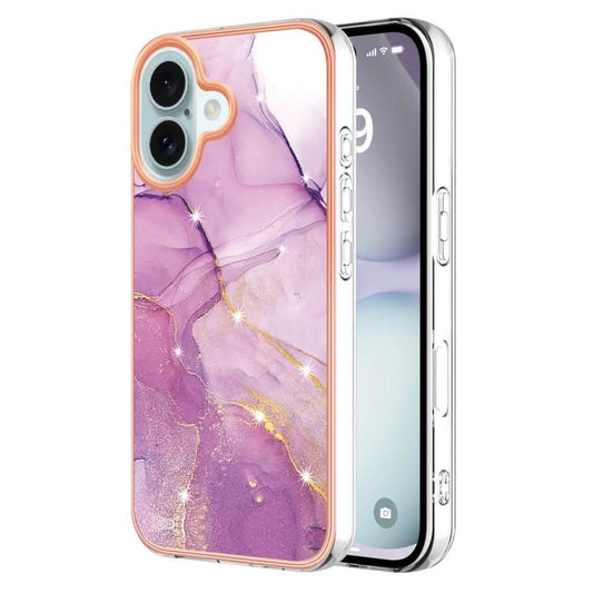 Electroplating Marble Pattern Dual-side IMD TPU Shockproof Phone Case, Series 2