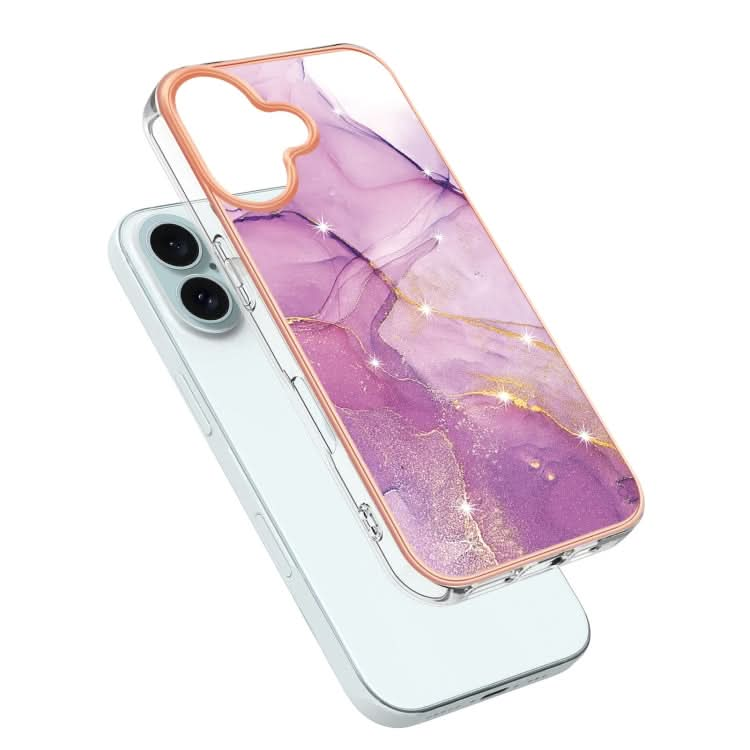 Electroplating Marble Pattern Dual-side IMD TPU Shockproof Phone Case, Series 2