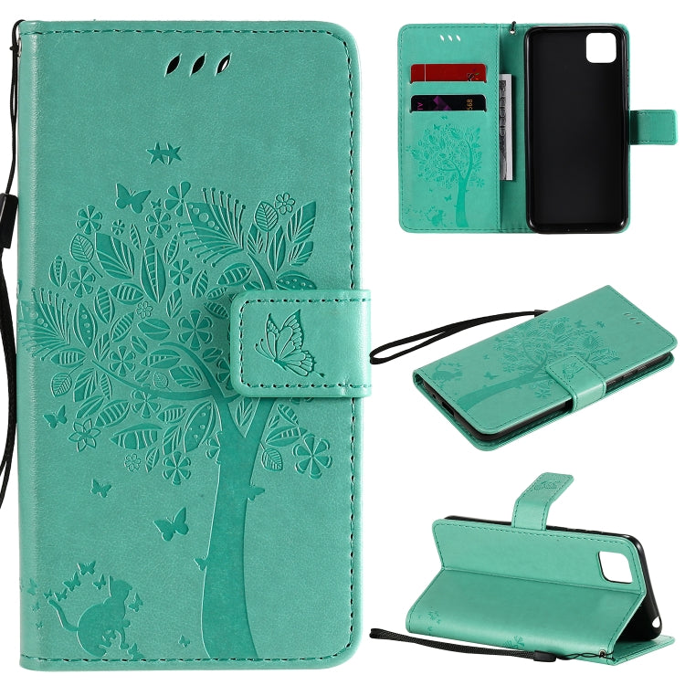 Tree & Cat Embossed Pattern Horizontal Flip Leather Case with Holder & Card Slots & Wallet & Lanyard, Series 10