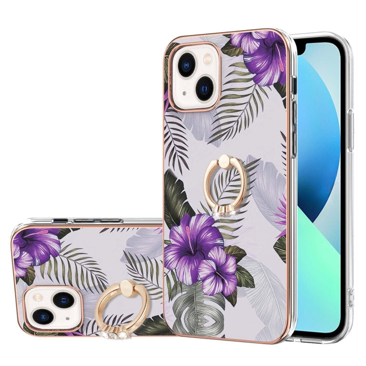 Electroplating Pattern IMD TPU Shockproof Case with Rhinestone Ring Holder, Series 1