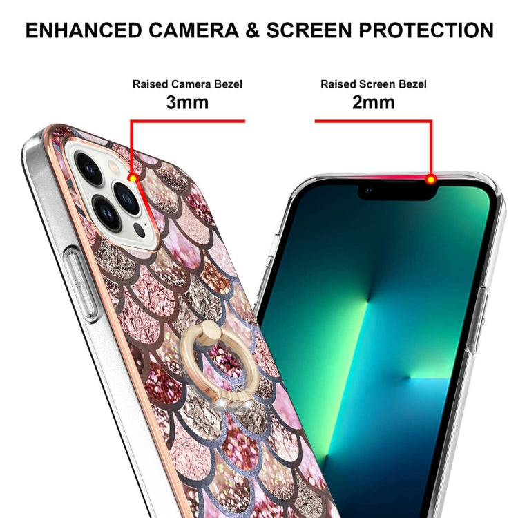 Electroplating Pattern IMD TPU Shockproof Case with Rhinestone Ring Holder, Series 1