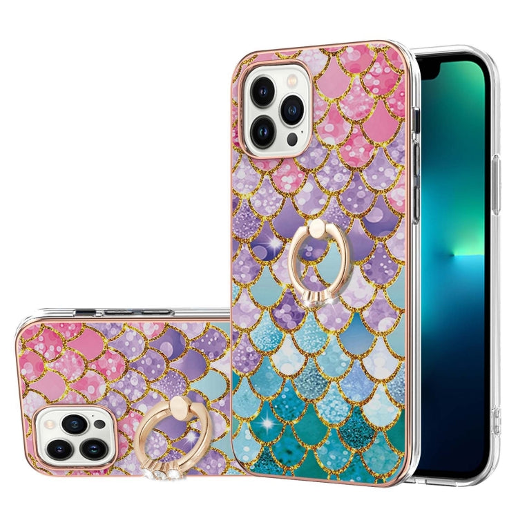 Electroplating Pattern IMD TPU Shockproof Case with Rhinestone Ring Holder, Series 1