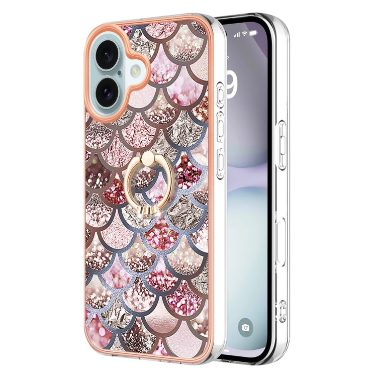 Electroplating Pattern IMD TPU Shockproof Case with Rhinestone Ring Holder, Series 1