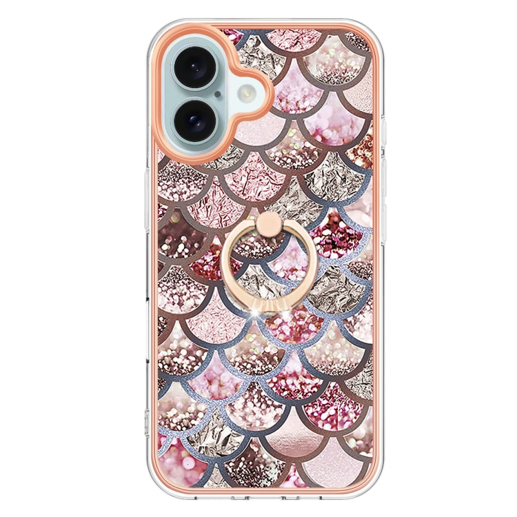 Electroplating Pattern IMD TPU Shockproof Case with Rhinestone Ring Holder, Series 2