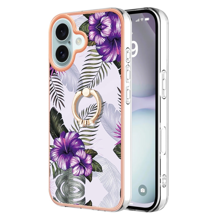 Electroplating Pattern IMD TPU Shockproof Case with Rhinestone Ring Holder, Series 2