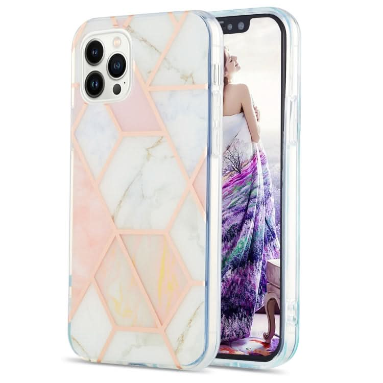 Electroplating Splicing Marble Flower Pattern Dual-side IMD TPU Shockproof Phone Case, Series 2