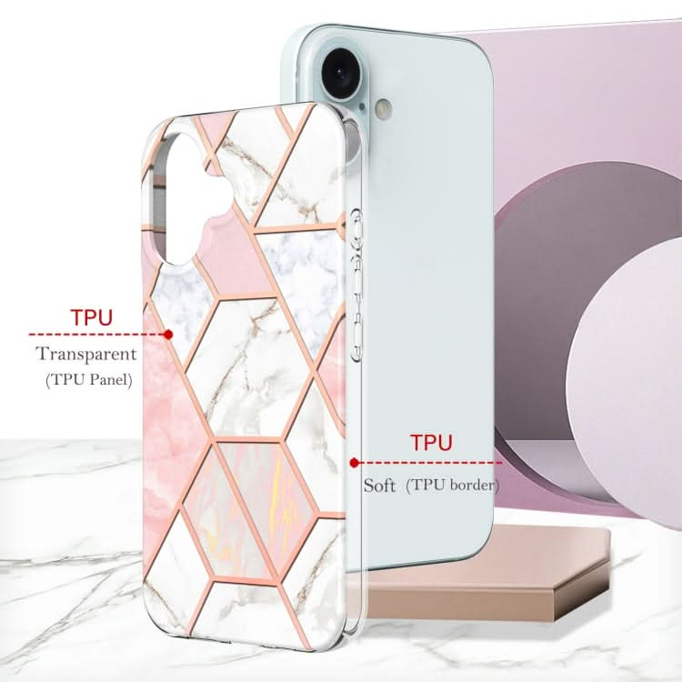 Electroplating Splicing Marble Flower Pattern Dual-side IMD TPU Shockproof Phone Case, Series 2