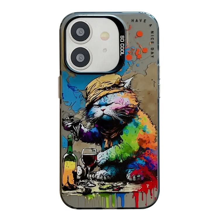 Animal Pattern Oil Painting Series PC + TPU Phone Case, Series 1