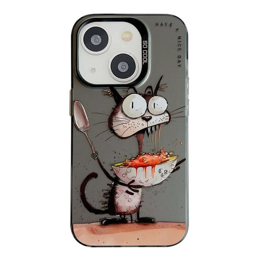 Animal Pattern Oil Painting Series PC + TPU Phone Case, Series 19