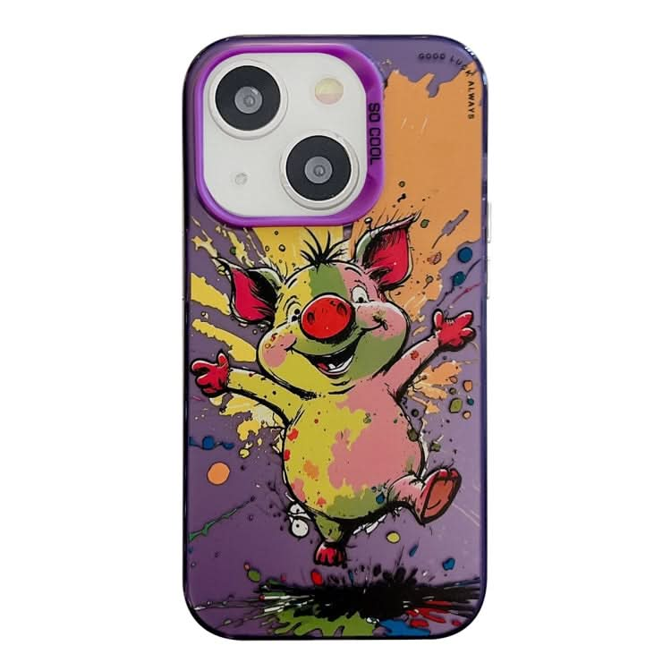 Animal Pattern Oil Painting Series PC + TPU Phone Case, Series 19