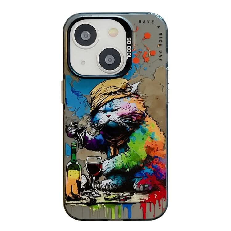 Animal Pattern Oil Painting Series PC + TPU Phone Case, Series 19