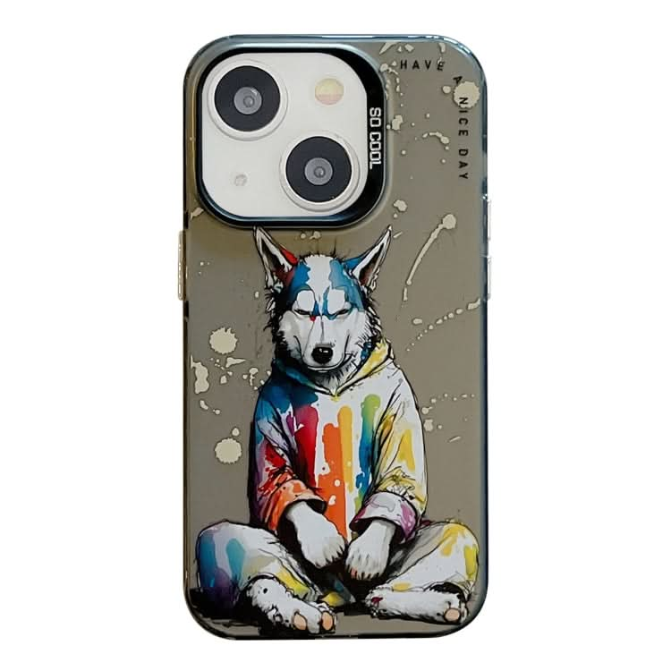 Animal Pattern Oil Painting Series PC + TPU Phone Case, Series 19